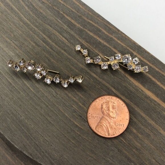 Baubkebar rhinestone ear crawlers in a gold tone setting - Picture 4 of 4